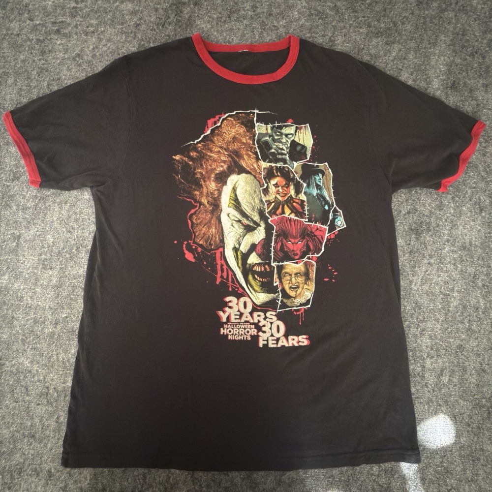 Universal HHN 30 Halloween Horror Nights T Shirt Large 30 Years 30 Fears Icons